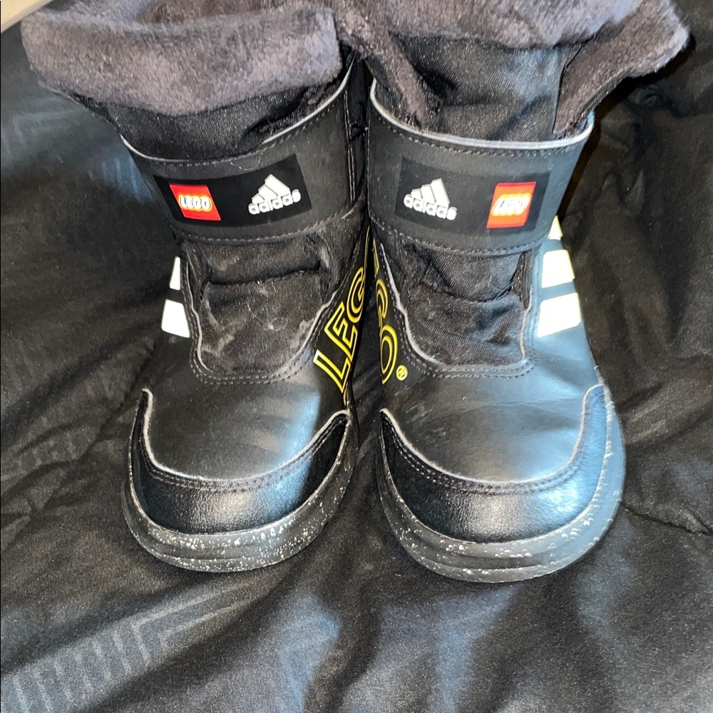 adidas Kids Black Boots with LEGO Accents